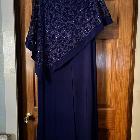 R&M Richards Deep Purple Asymmetrical Dress - Picture 2 of 5